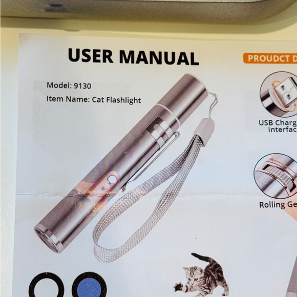 Cat Laser Toy NWOT Kitten Feline toys Silver handheld laser device  exercise toy - Picture 5 of 12